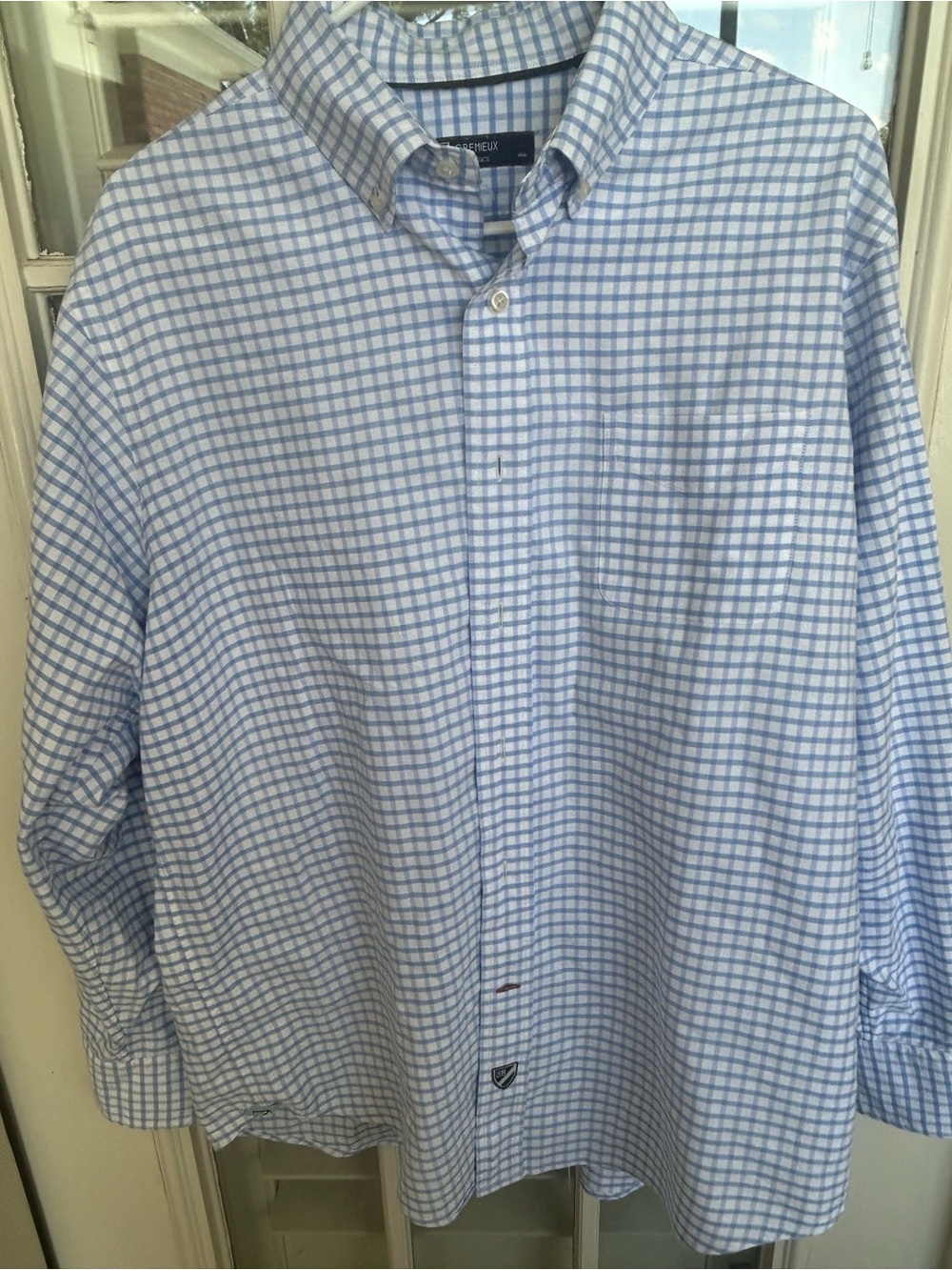 Daniel Cremieux Light Blue and White Checked Dress Shirt